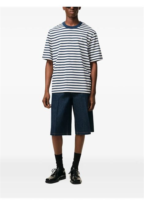 t-shirt mariniere ss blu e bianca AMI PARIS | UTS374.JE0210A044